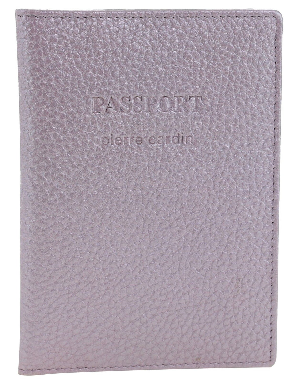 Pierre Cardin Leather Passport Travel Wallet Cover in Metallic Lilac