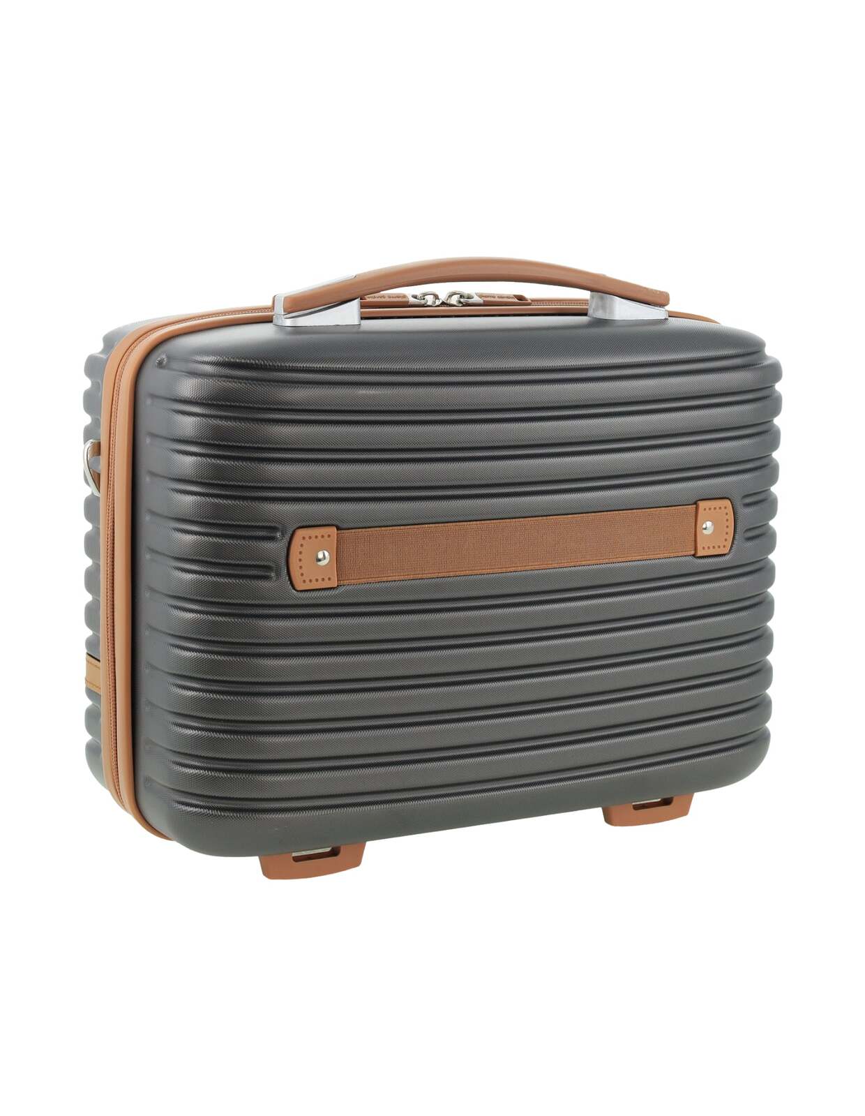 Pierre Cardin Beauty Case Hard Shell Makeup Cosmetic Organizer Travel in Charcoal-2