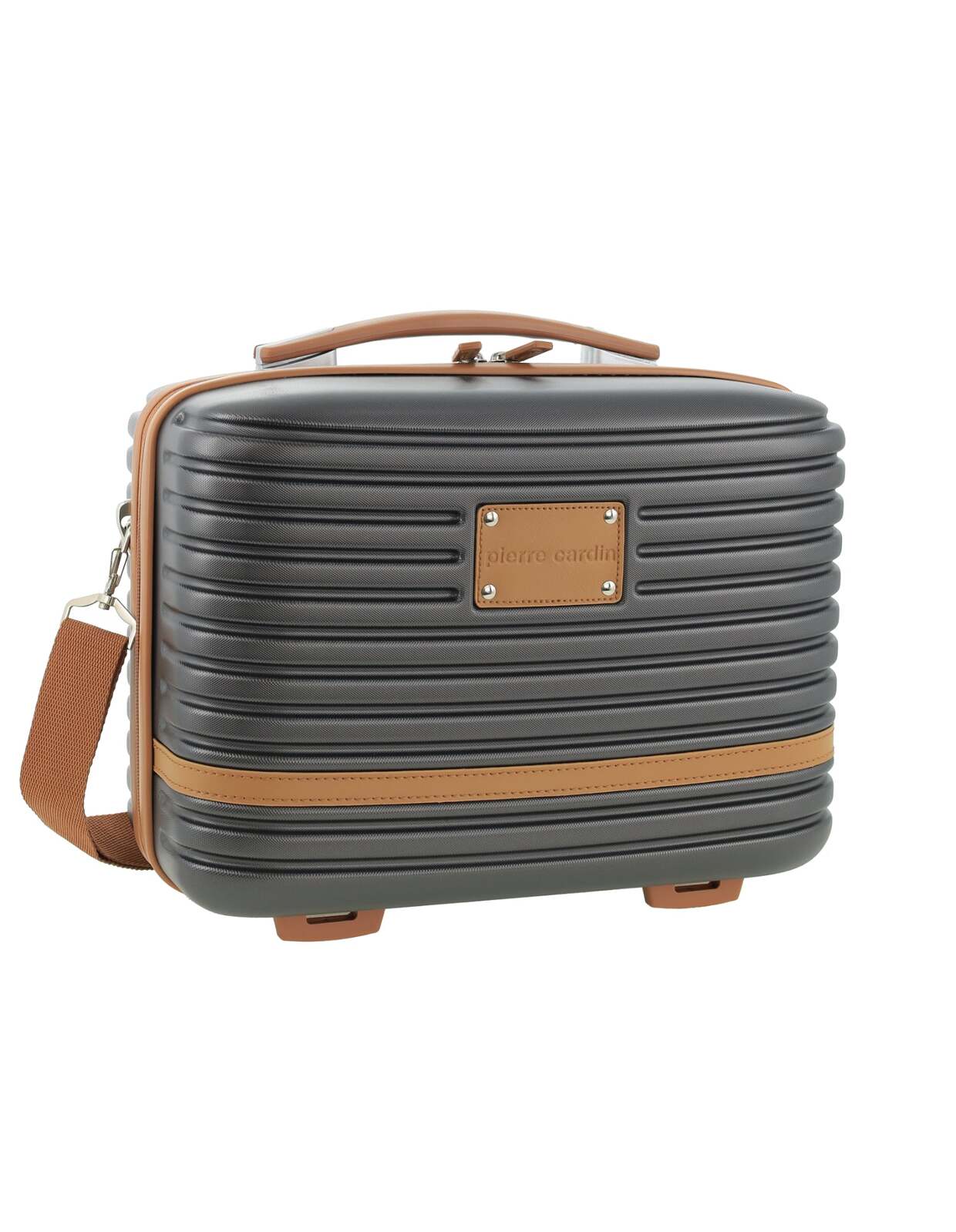 Pierre Cardin Beauty Case Hard Shell Makeup Cosmetic Organizer Travel in Charcoal-1