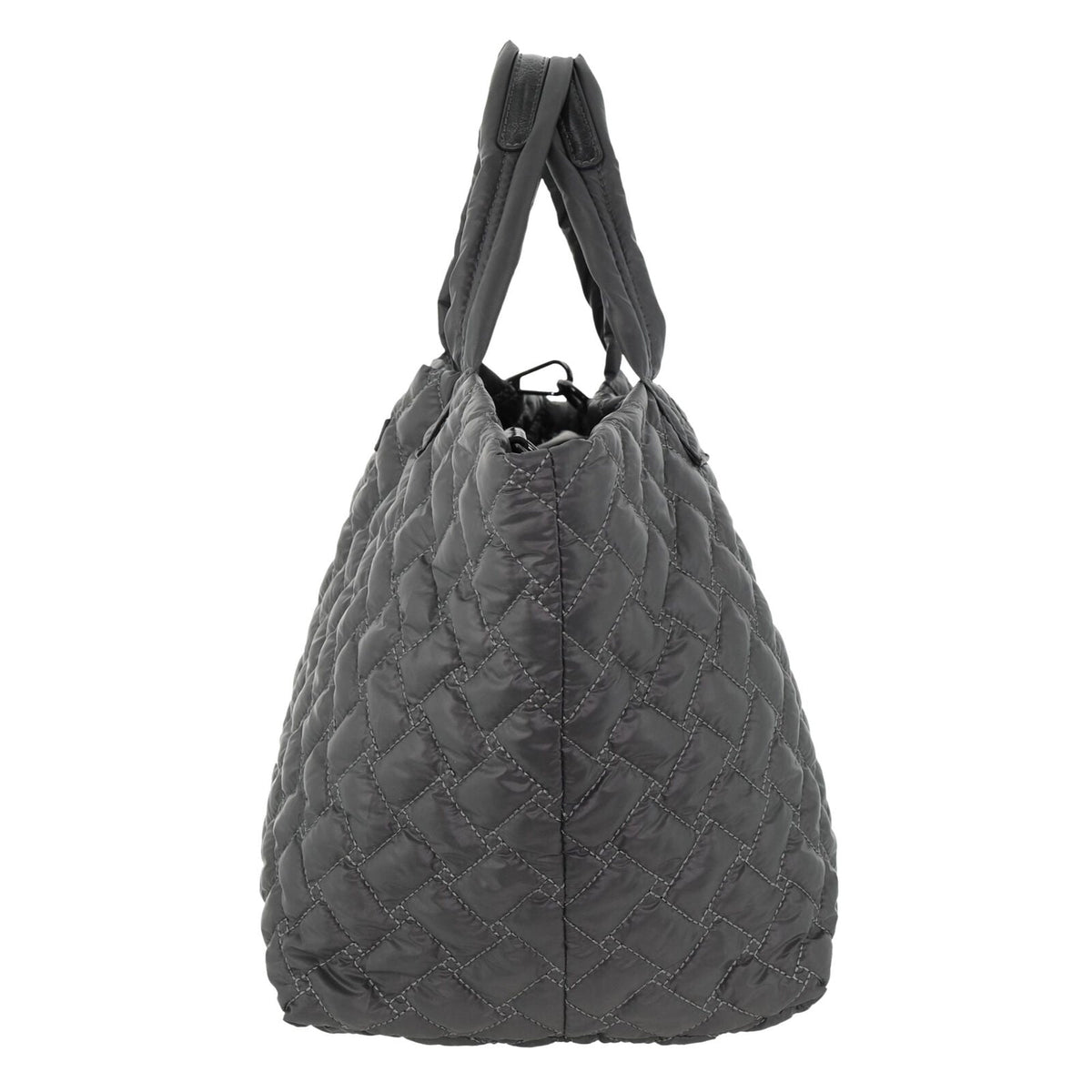 Pierre Cardin Women's Nylon Small Quilted Shoulder Tote Bag - Grey