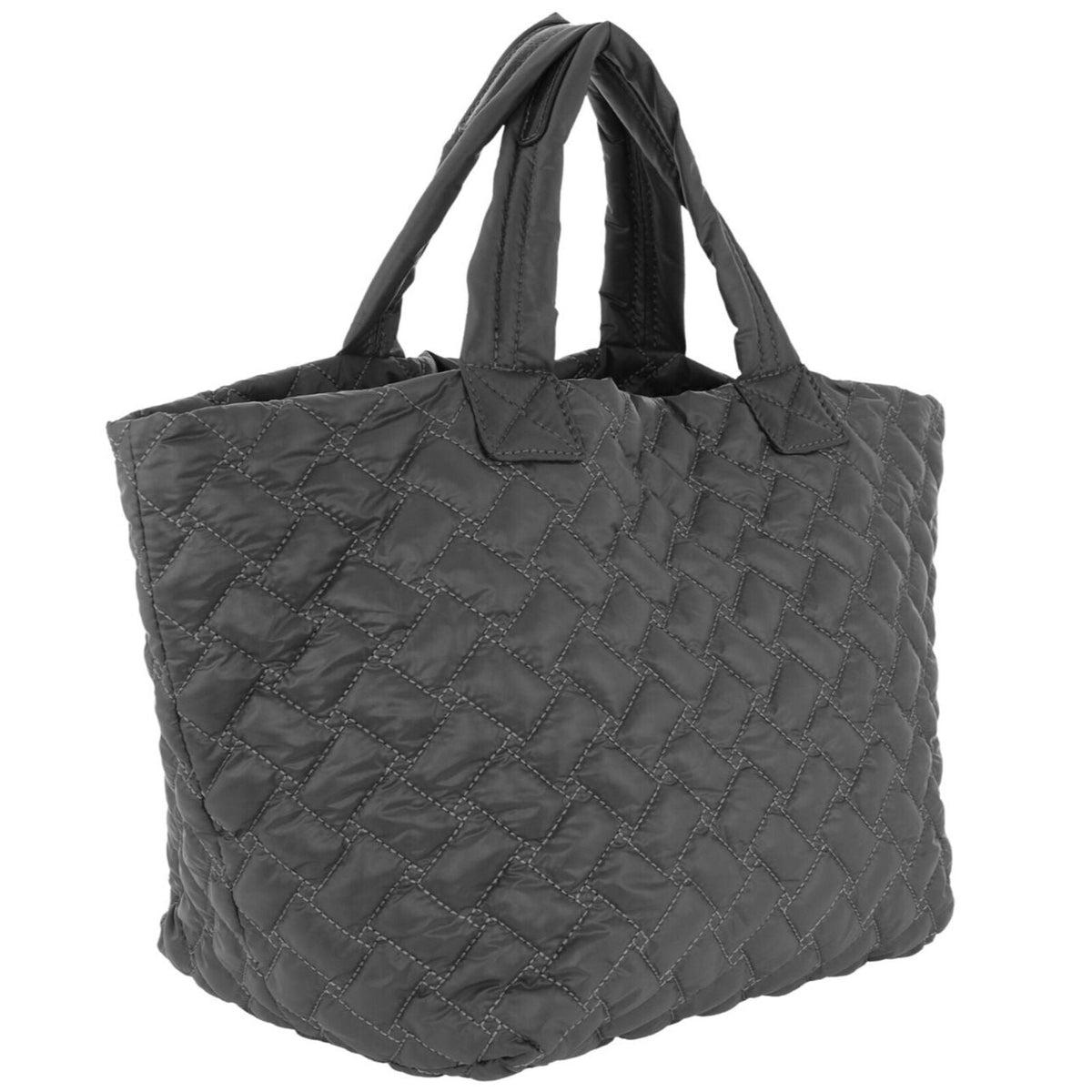 Pierre Cardin Women's Nylon Small Quilted Shoulder Tote Bag - Grey