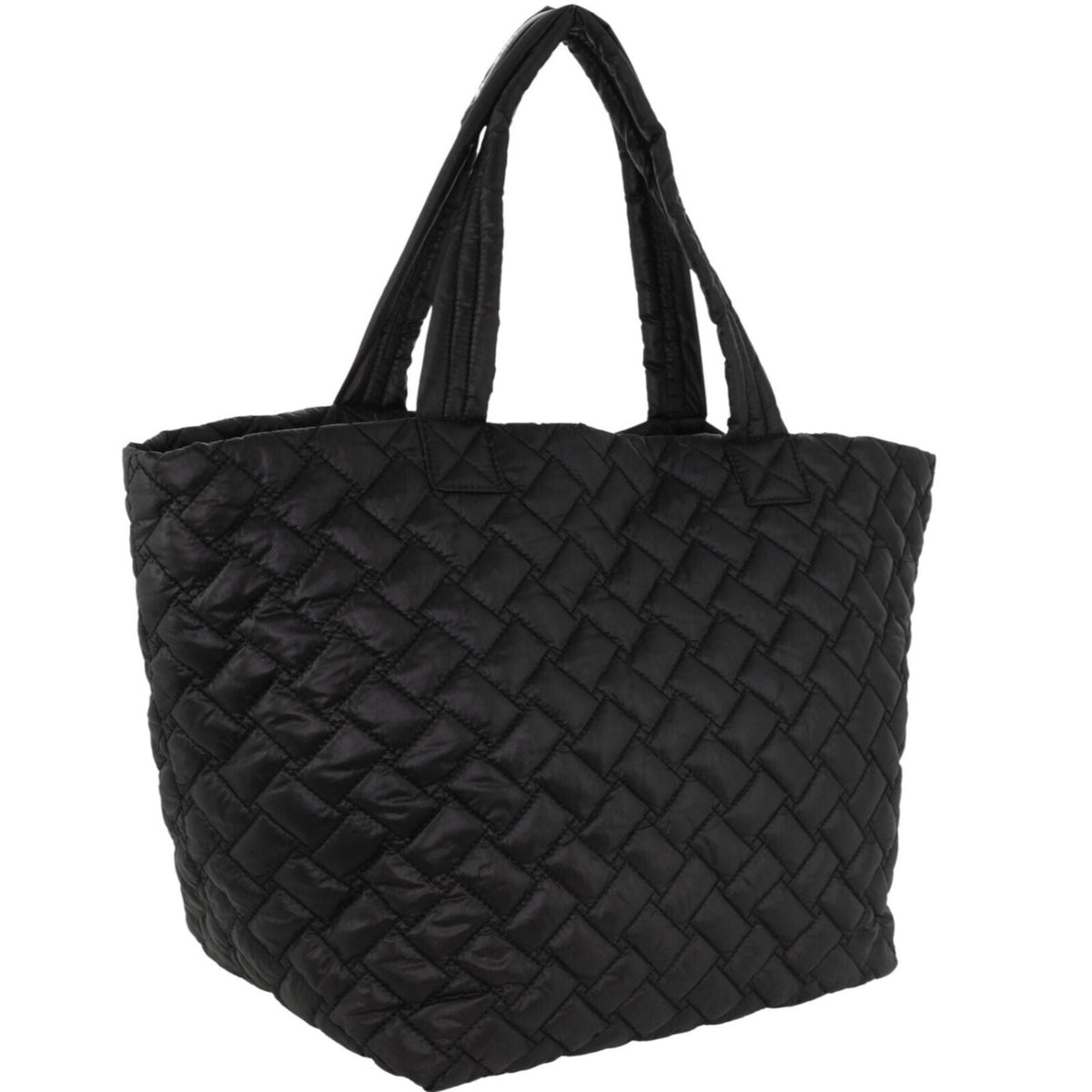 Pierre Cardin Womens Casual Nylon Padded Shoulder Tote Bag - Black