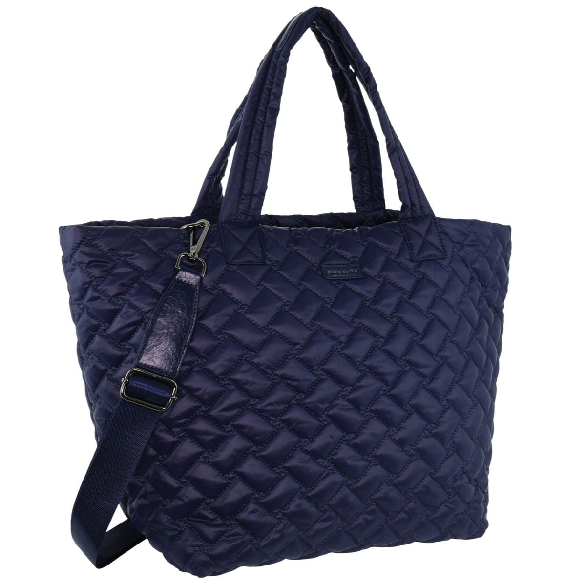 Pierre Cardin Womens Casual Nylon Padded Shoulder Tote Bag - Navy