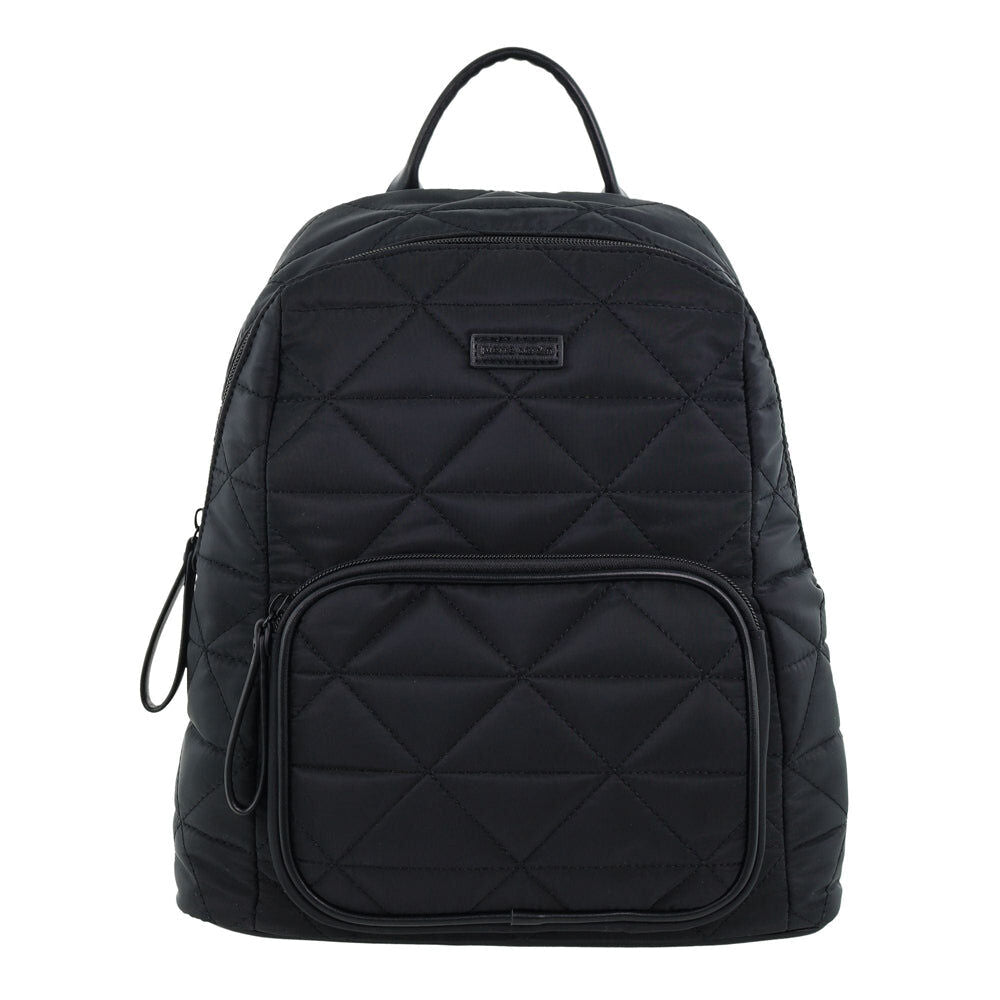 Pierre Cardin Nylon Quilted Casual Travel Backpack Bag - Black-4