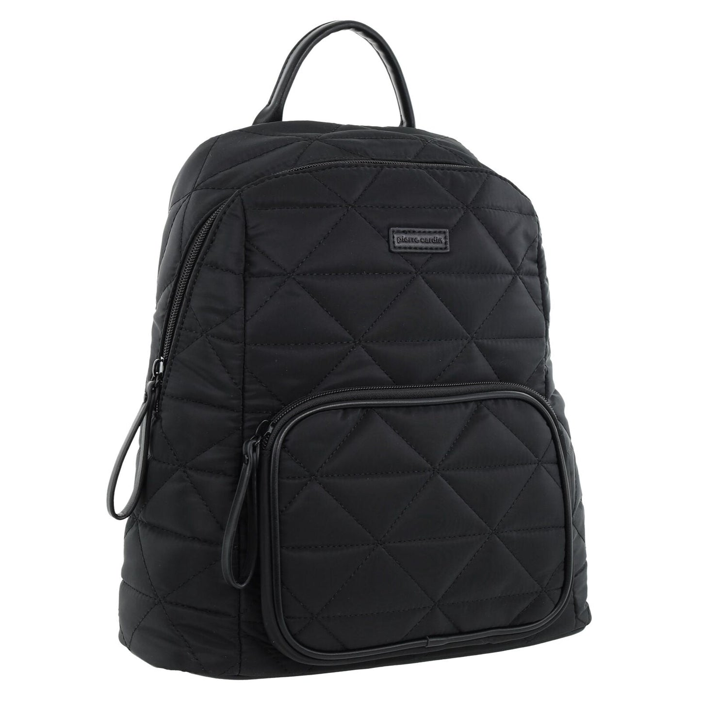 Pierre Cardin Nylon Quilted Casual Travel Backpack Bag - Black-0