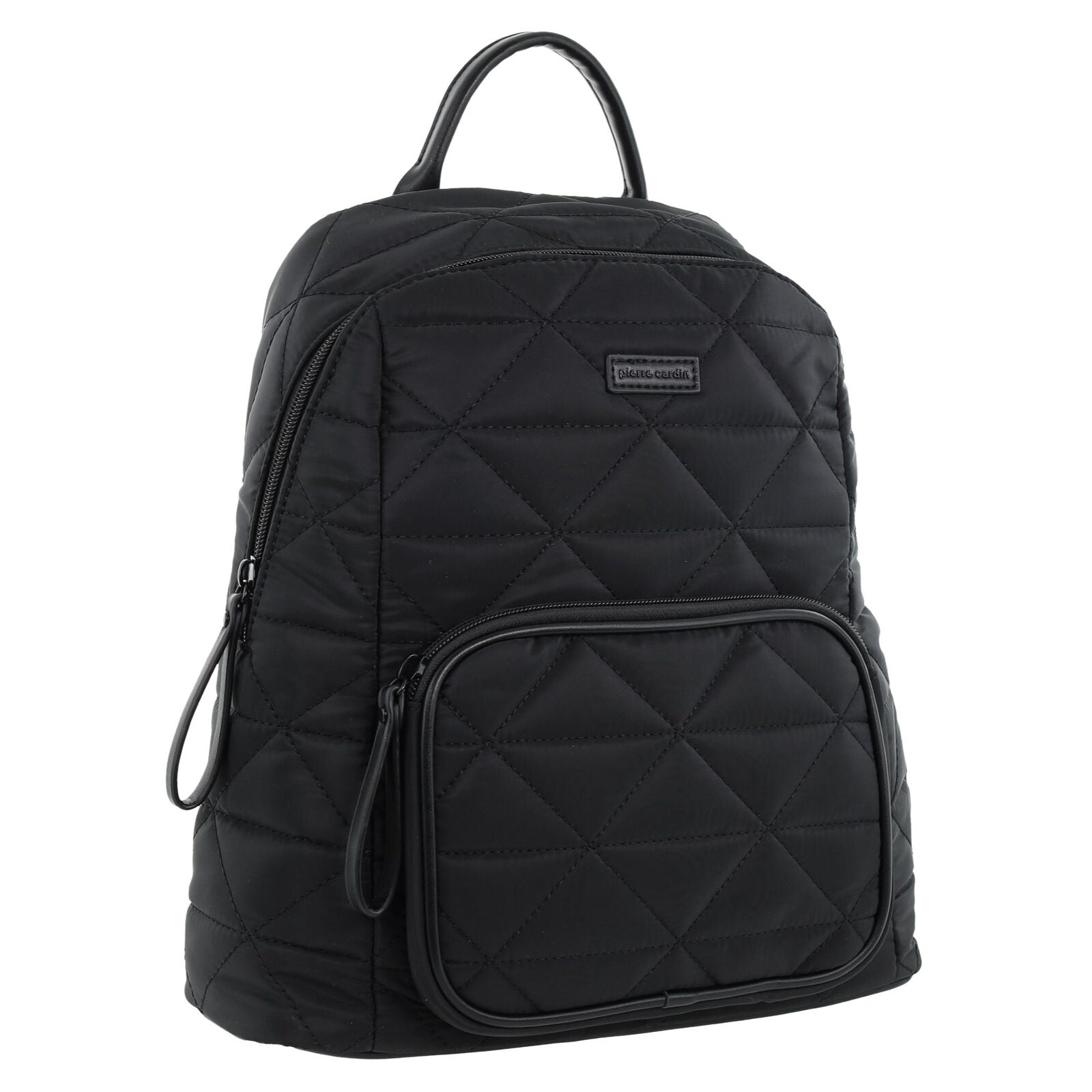 Pierre Cardin Nylon Quilted Casual Travel Backpack Bag - Black-0