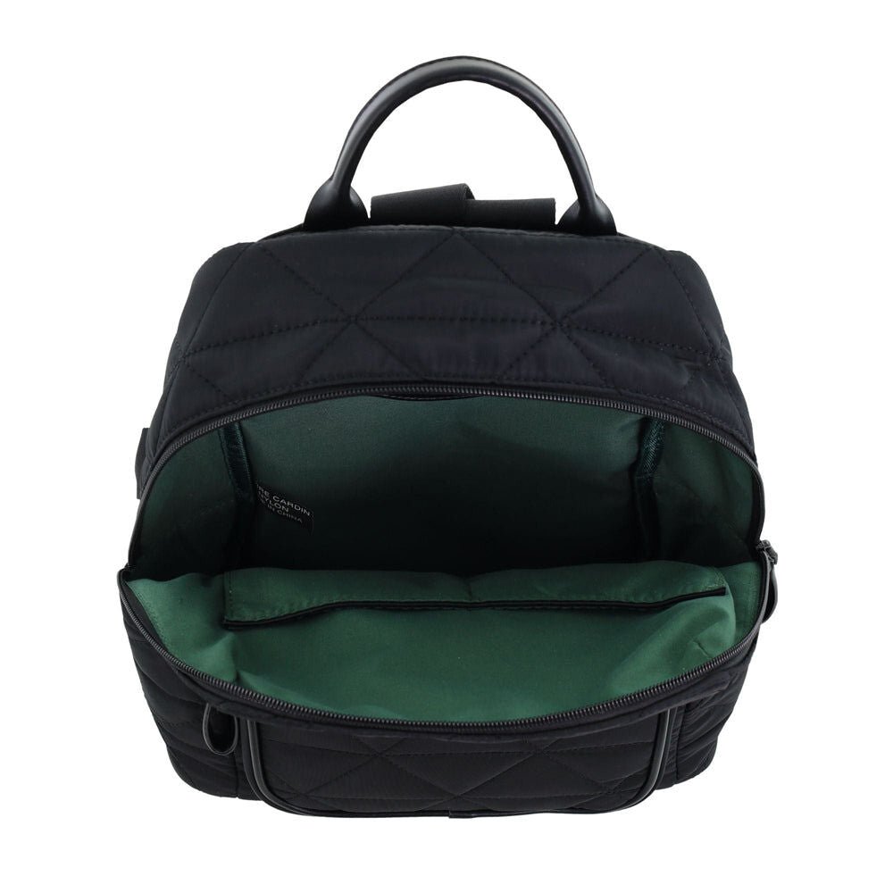 Pierre Cardin Nylon Quilted Casual Travel Backpack Bag - Black-3
