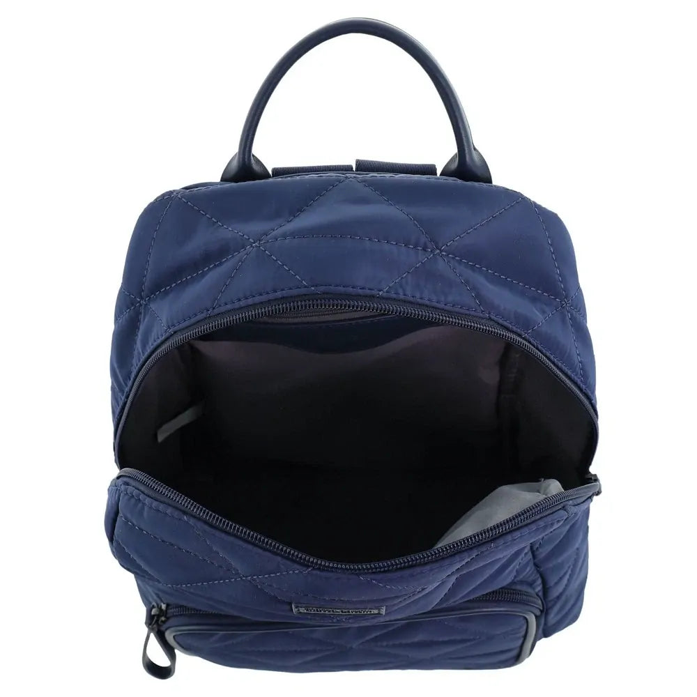 Pierre Cardin Nylon Quilted Casual Travel Backpack Bag - Navy-3