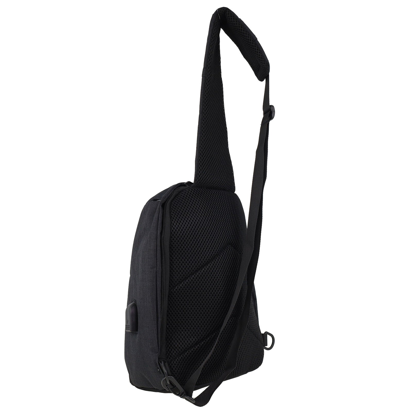 Pierre Cardin Mens Travel Nylon Sling Crossbody Bag- Black-3