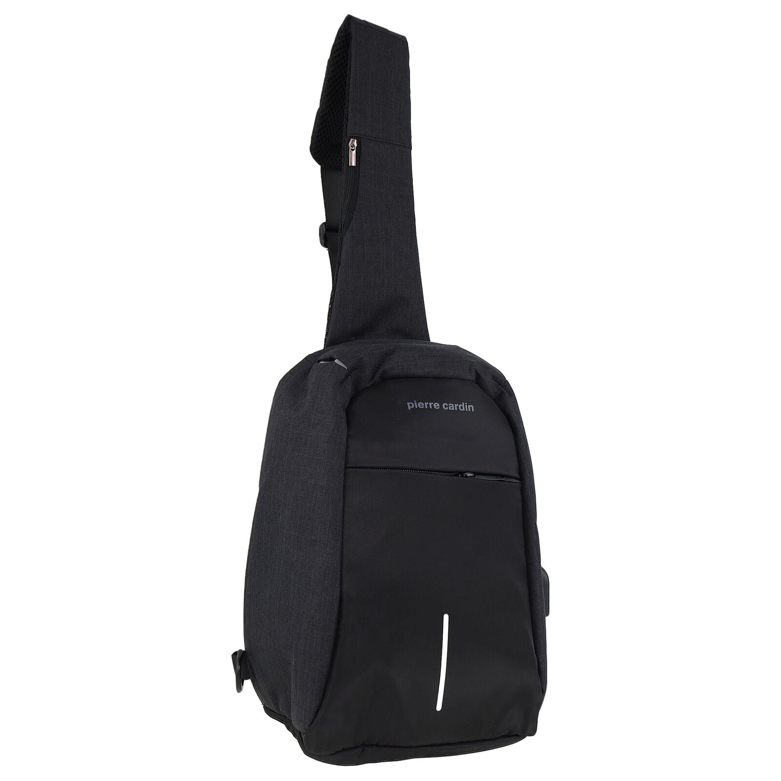 Pierre Cardin Mens Travel Nylon Sling Crossbody Bag- Black-1