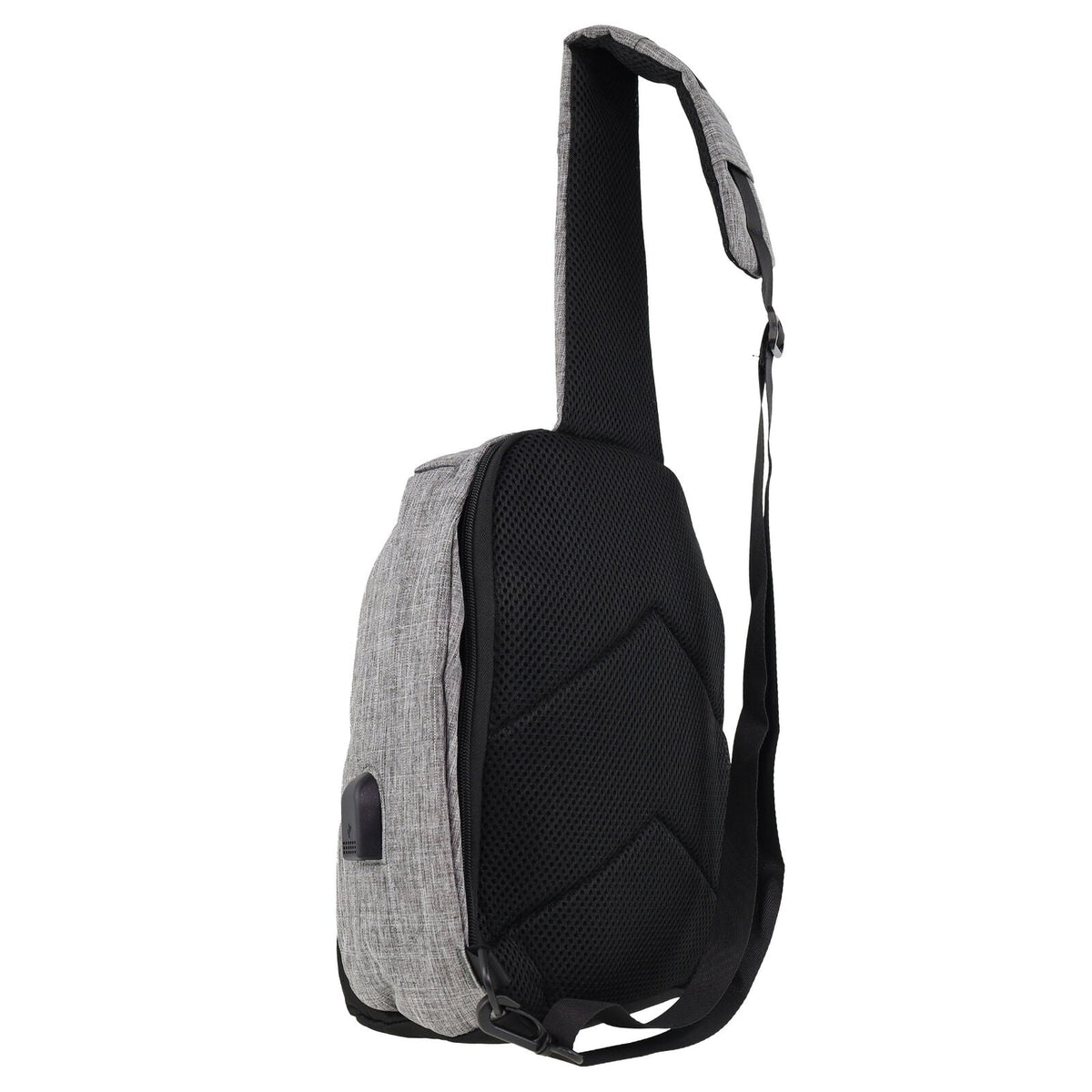 Pierre Cardin Mens Nylon Sling Bag - Grey/Black