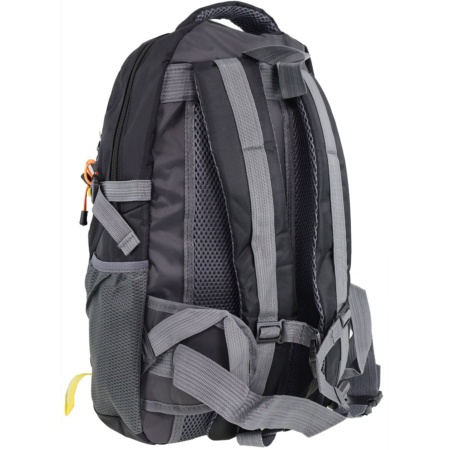 Pierre Cardin Mens 30L Nylon Adventure Backpack Bag Travel Hiking in Black