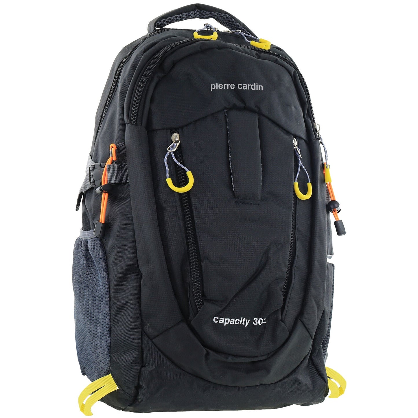 Pierre Cardin Mens 30L Nylon Adventure Backpack Bag Travel Hiking in Black-1