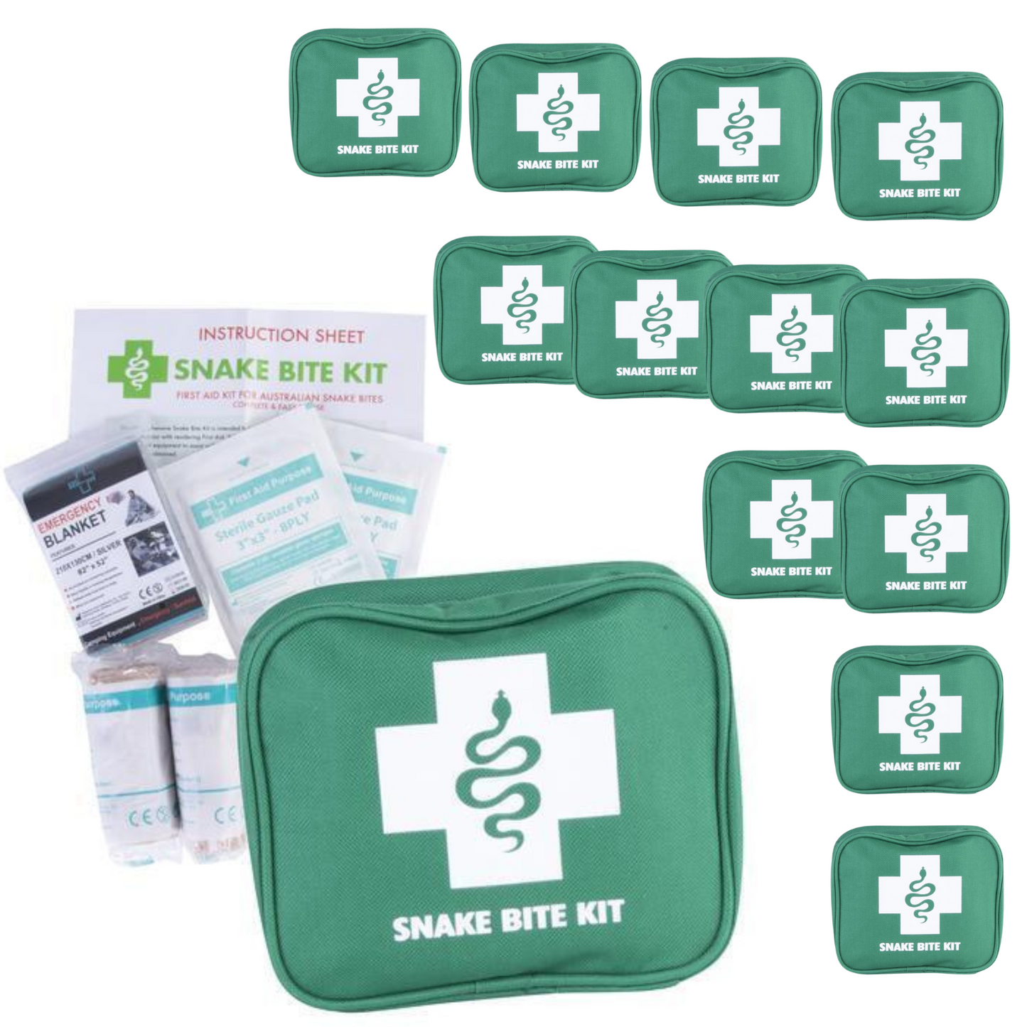 12x 9 Piece Australian Snake Bite First Aid Kit Camping Hiking Travel-0