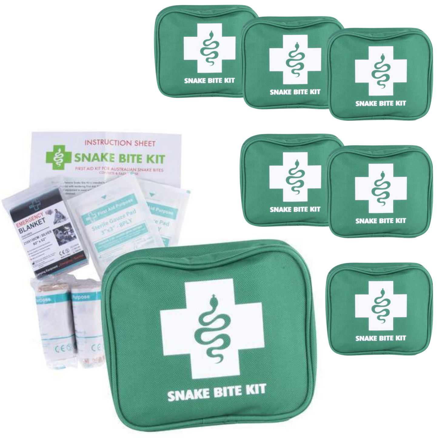 6x 9 Piece Australian Snake Bite First Aid Kit Camping Hiking Travel-0