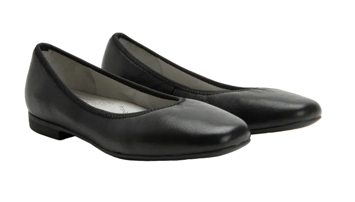 Alegria Arielle Leather Flats Shoes in Black