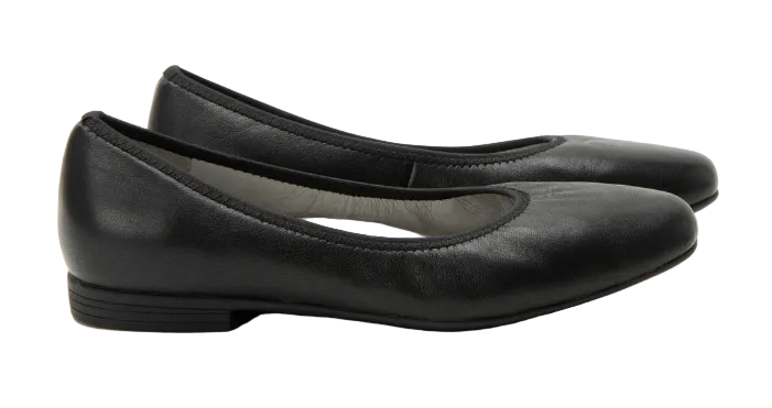 Alegria Arielle Leather Flats Shoes in Black