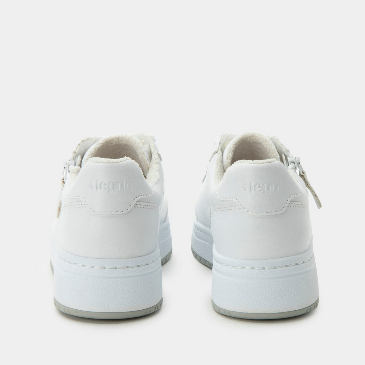 Alegria Averie Retro Classic Sneaker w/ Side Zip Everyday Walking Shoes in White