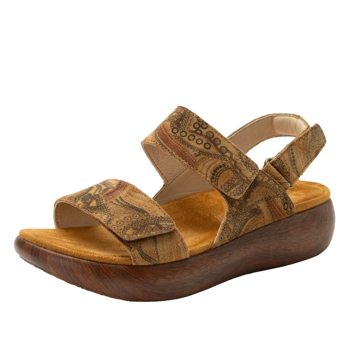 Alegria Bailee Womens Leather Comfort Rocker Sole Slingback Sandals in Folkie