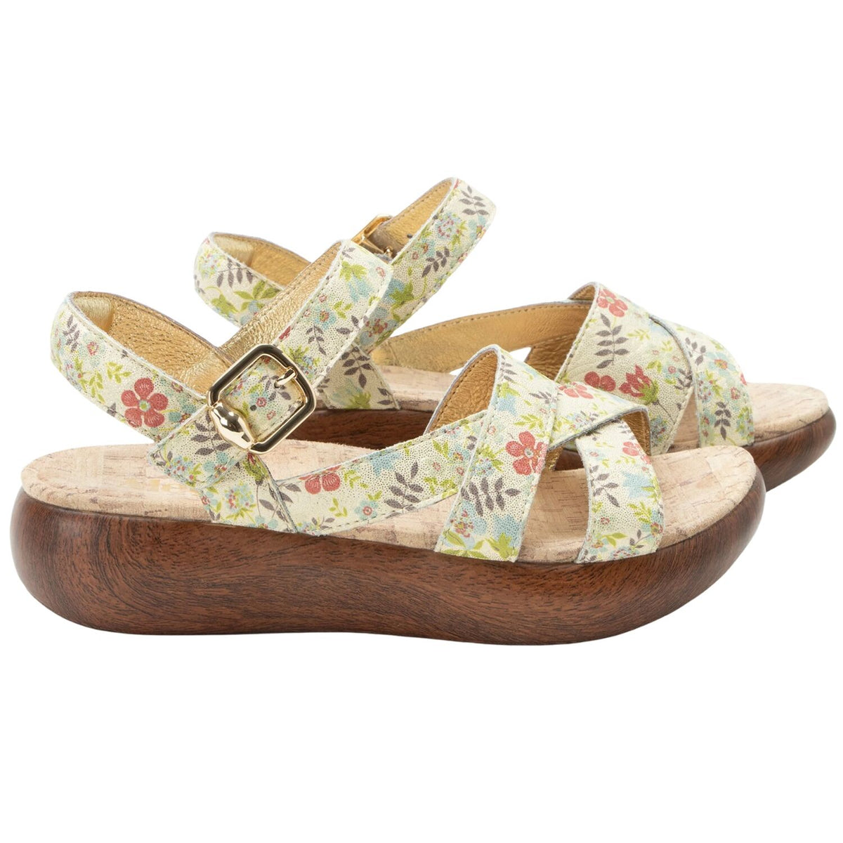 Alegria Bianca Womens Comfort Rocker Sole Leather Sandals in Good As Gold