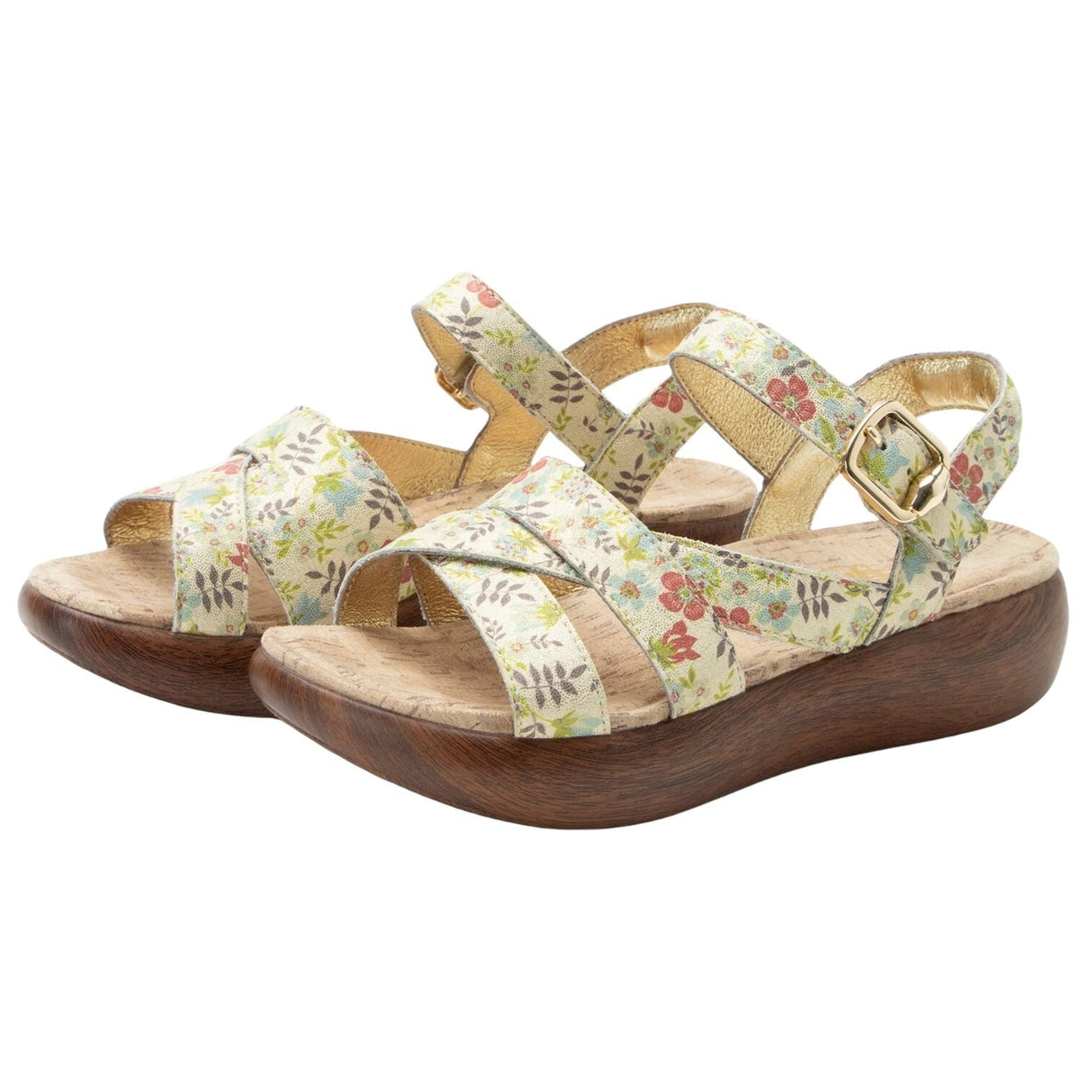 Alegria Bianca Womens Comfort Rocker Sole Leather Sandals in Good As Gold