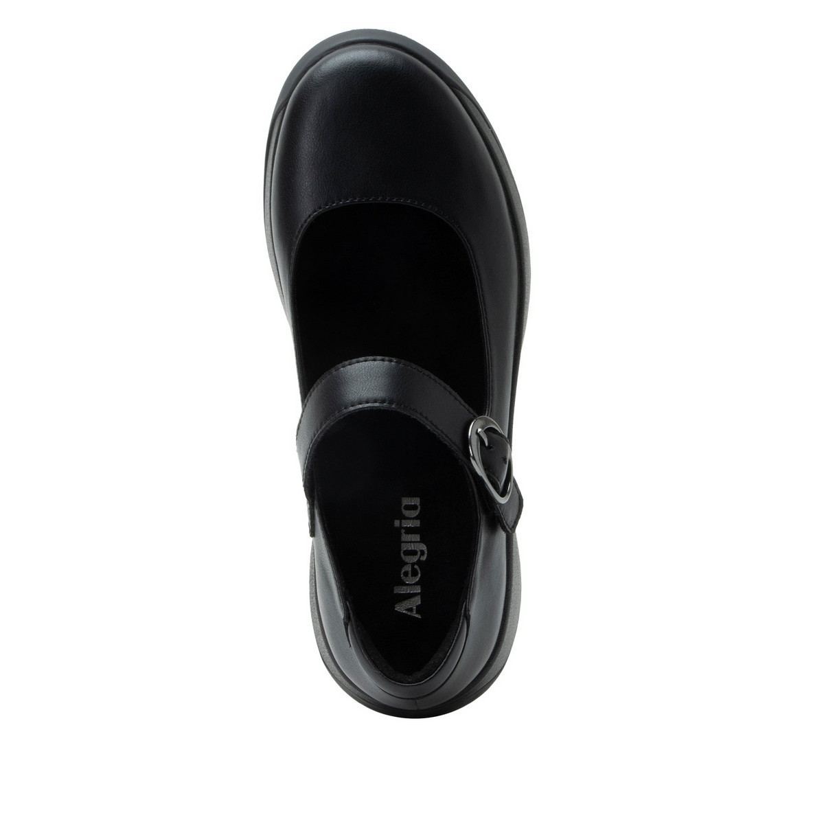 Alegria Womens Jazmine Mary Jane Leather Sandals Shoes (JAZ-601) in Black Nappa