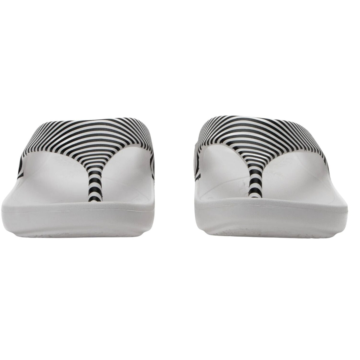Alegria Ode Womens Sandals RecoverMe Arch Support Thong in Black & White Stripes
