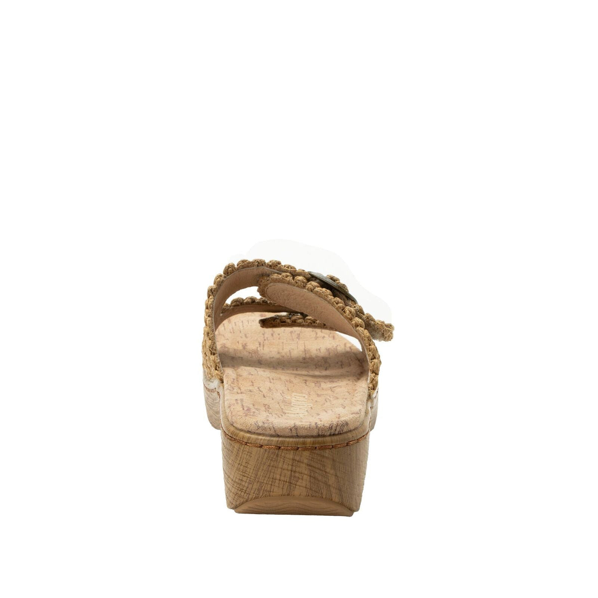 Alegria Oona Womens Slide Sandals Raffia Adjustable Comfort Non Slip 1.75" Heel in Natural