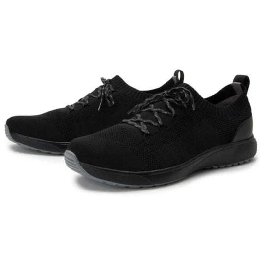 PEAQ Mens Smart Shoes Q-Chip Smart Step Counter Knit Lace-Up Sneakers in Black