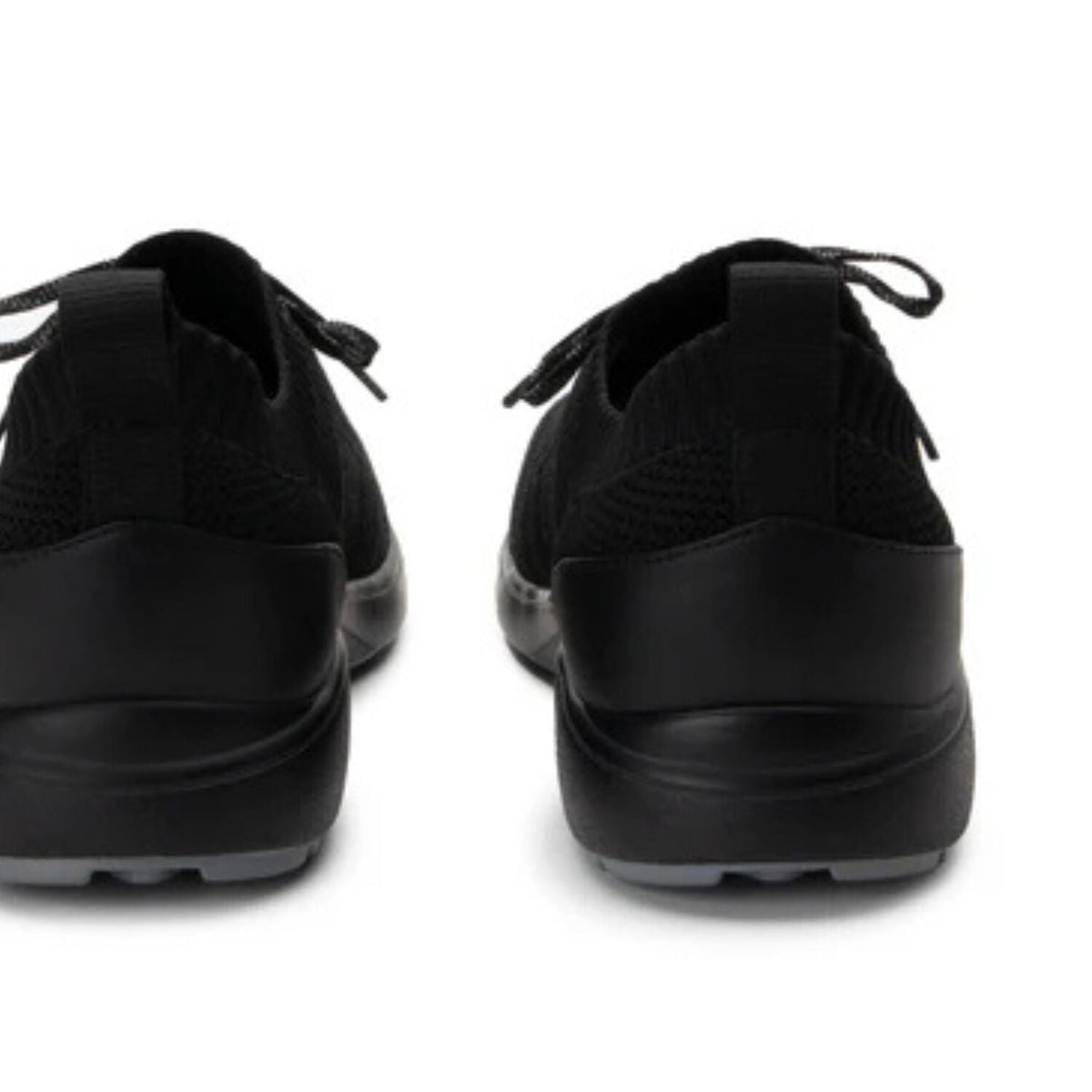PEAQ Mens Smart Shoes Q-Chip Smart Step Counter Knit Lace-Up Sneakers in Black