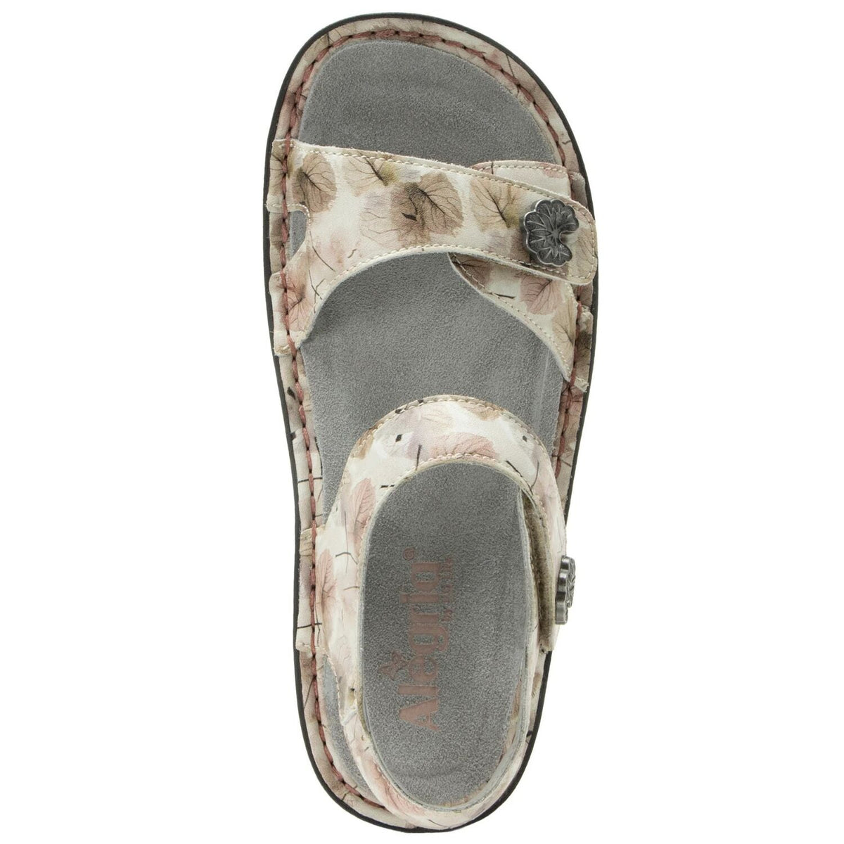 Alegria Vienna Womens Embossed Leather Slingback Sandals in Soft As I Leaf You