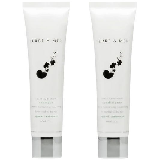 terreamer Pure Hydration Amino Acid/Argan Oil Shampoo & Conditioner  - 60ml Travel Size