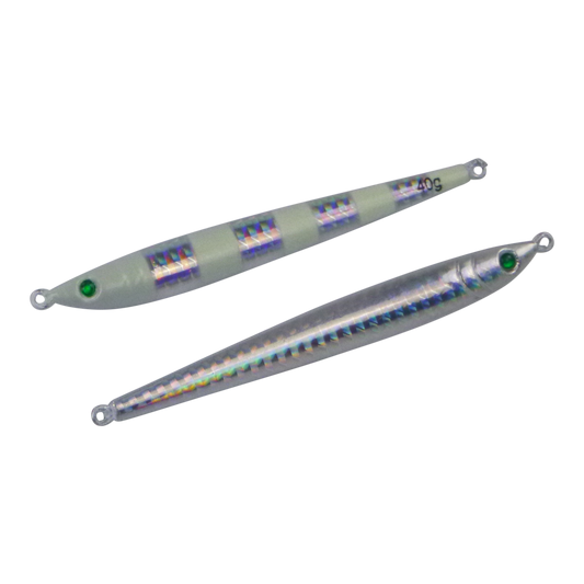 Finesse Pencil Jig, 40gm, Lumo Silver, 2 pack-0