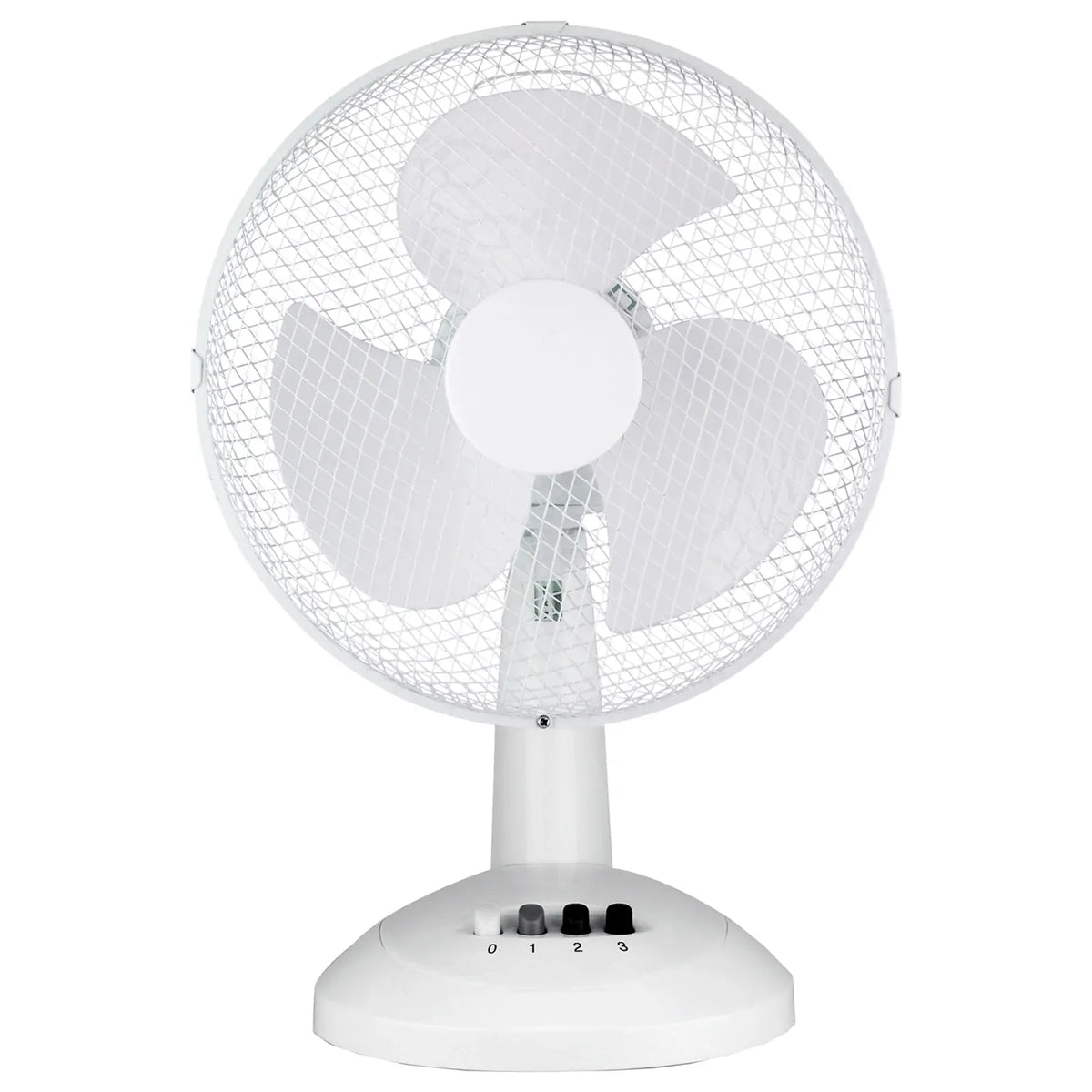 4x Sheffield 30cm Desk/Table Fan with 3 Speed Settings in White (PL705)