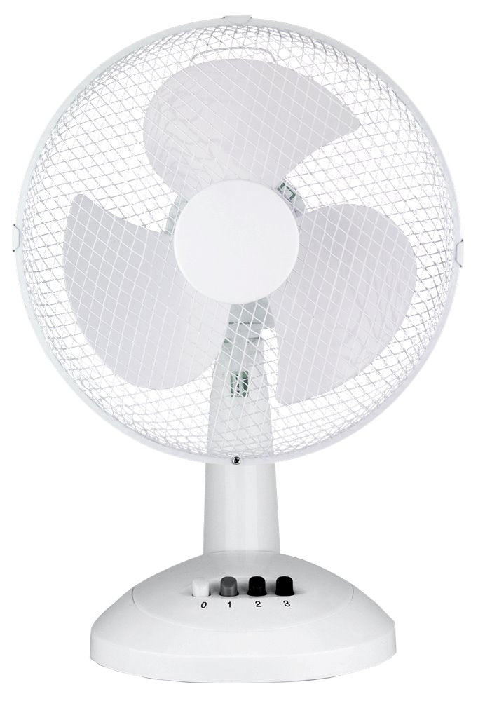 Sheffield 30cm Desk/Table Fan with 3 Speed Settings in White (PL705)