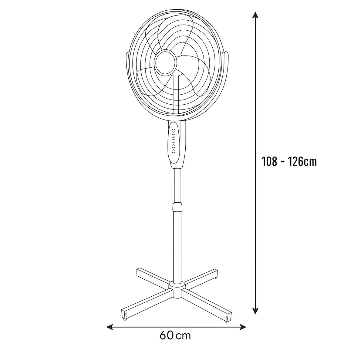 Sheffield 1.25m Tall Pedestal Oscillating Fan Self Standing w/ 40cm Head in White