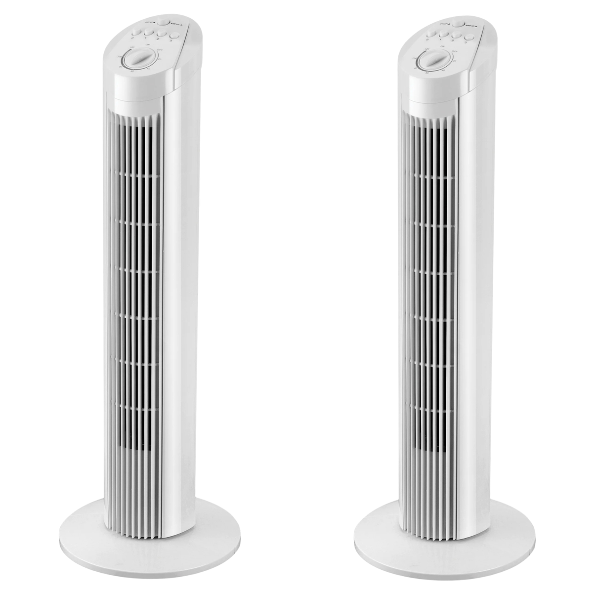 2x Sheffield  74cmTower Oscillating Fan w/ 3-Speeds & Timer in White