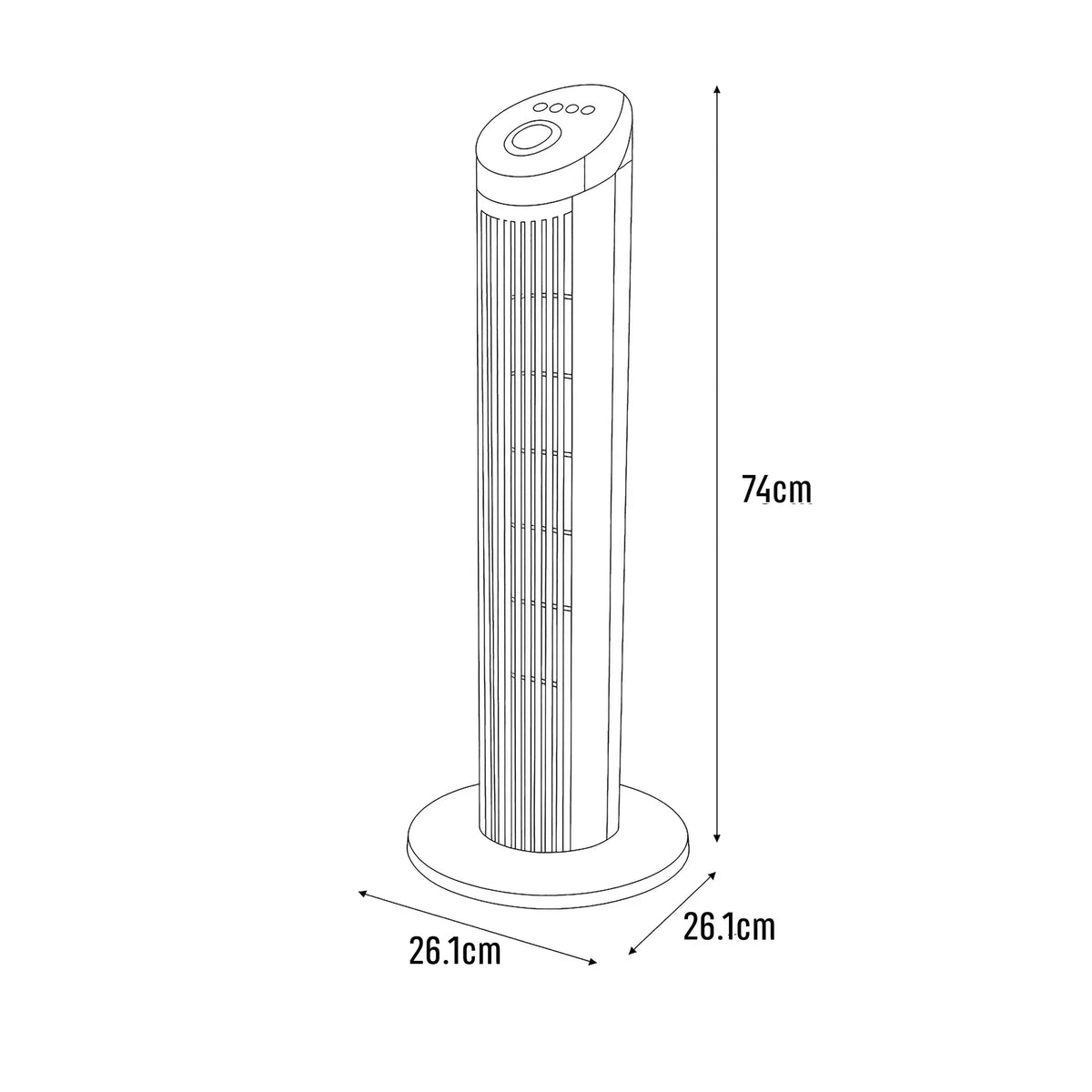 2x Sheffield  74cmTower Oscillating Fan w/ 3-Speeds & Timer in White