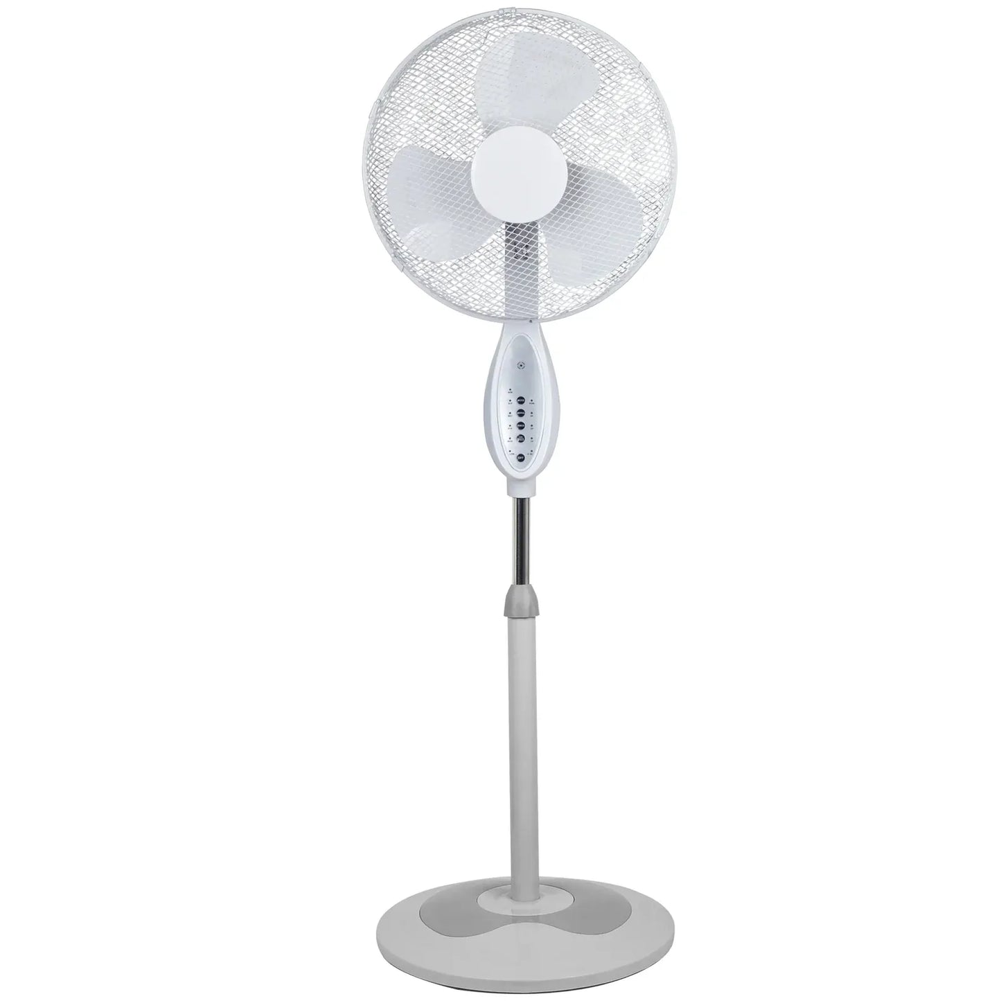 2x Sheffield Height Adjustable Pedestal Fan w/ Remote Control Oscillating Self Standing in White