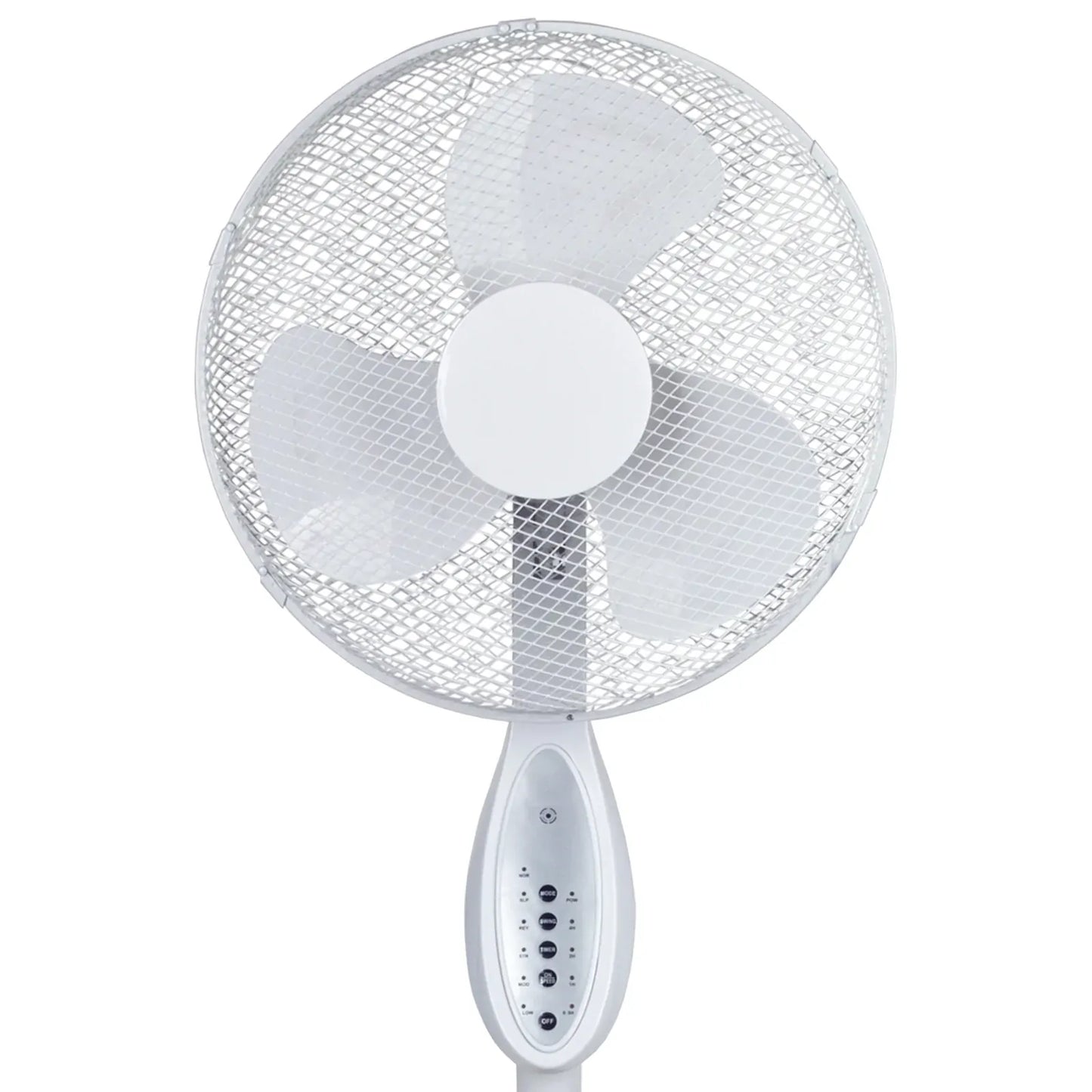 2x Sheffield Height Adjustable Pedestal Fan w/ Remote Control Oscillating Self Standing in White
