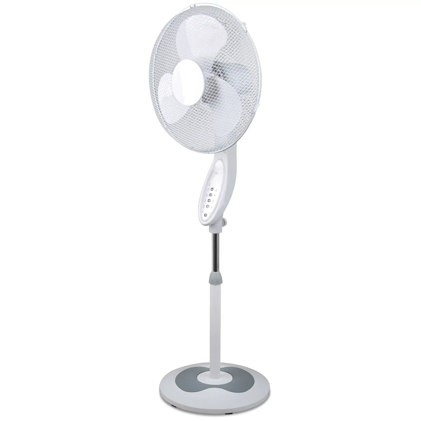 2x Sheffield Height Adjustable Pedestal Fan w/ Remote Control Oscillating Self Standing in White