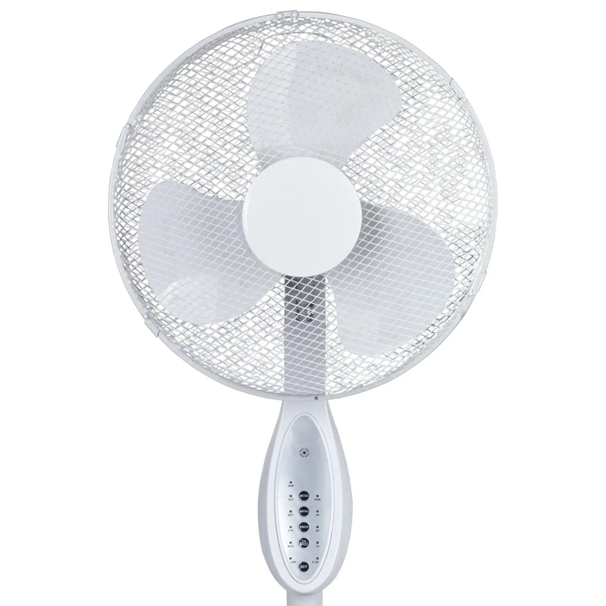 Sheffield Height Adjustable Pedestal Fan w/ Remote Control Oscillating Self Standing in White