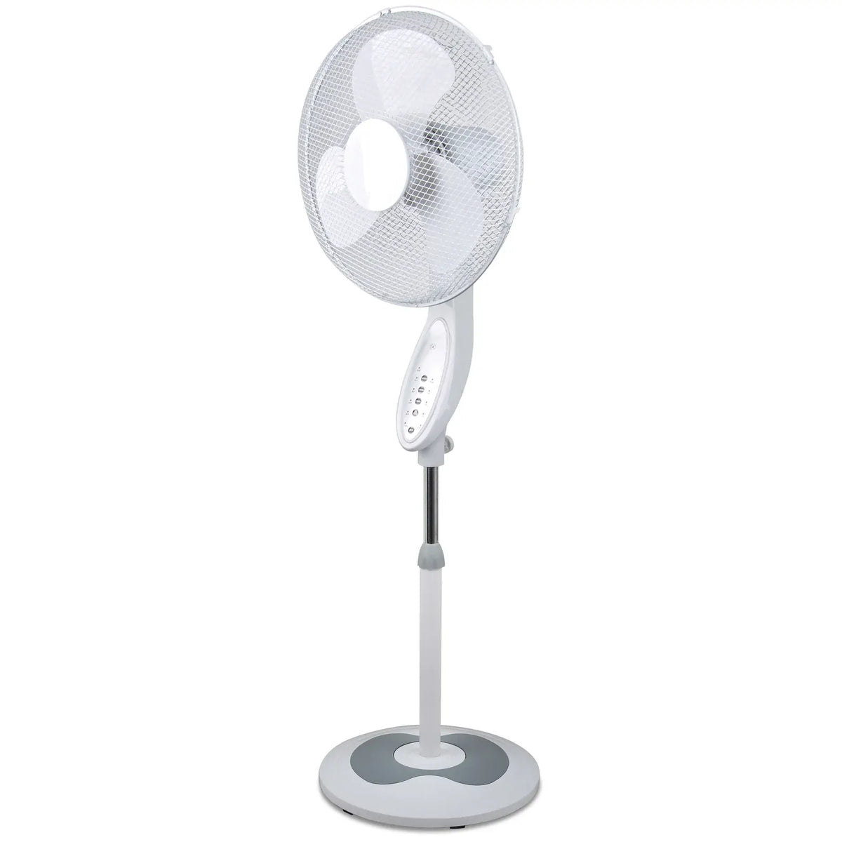 Sheffield Height Adjustable Pedestal Fan w/ Remote Control Oscillating Self Standing in White