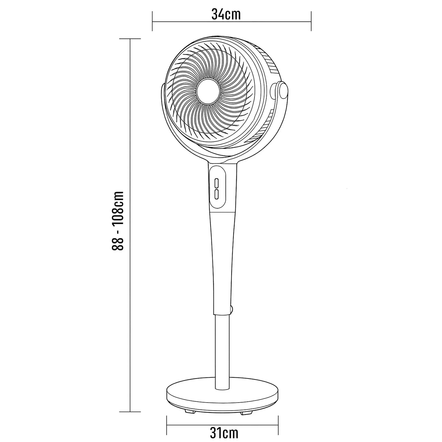 2x Sheffield 3D Pedestal Circulator Fan w/ LCD & Remote Control (PLA1955) in Grey