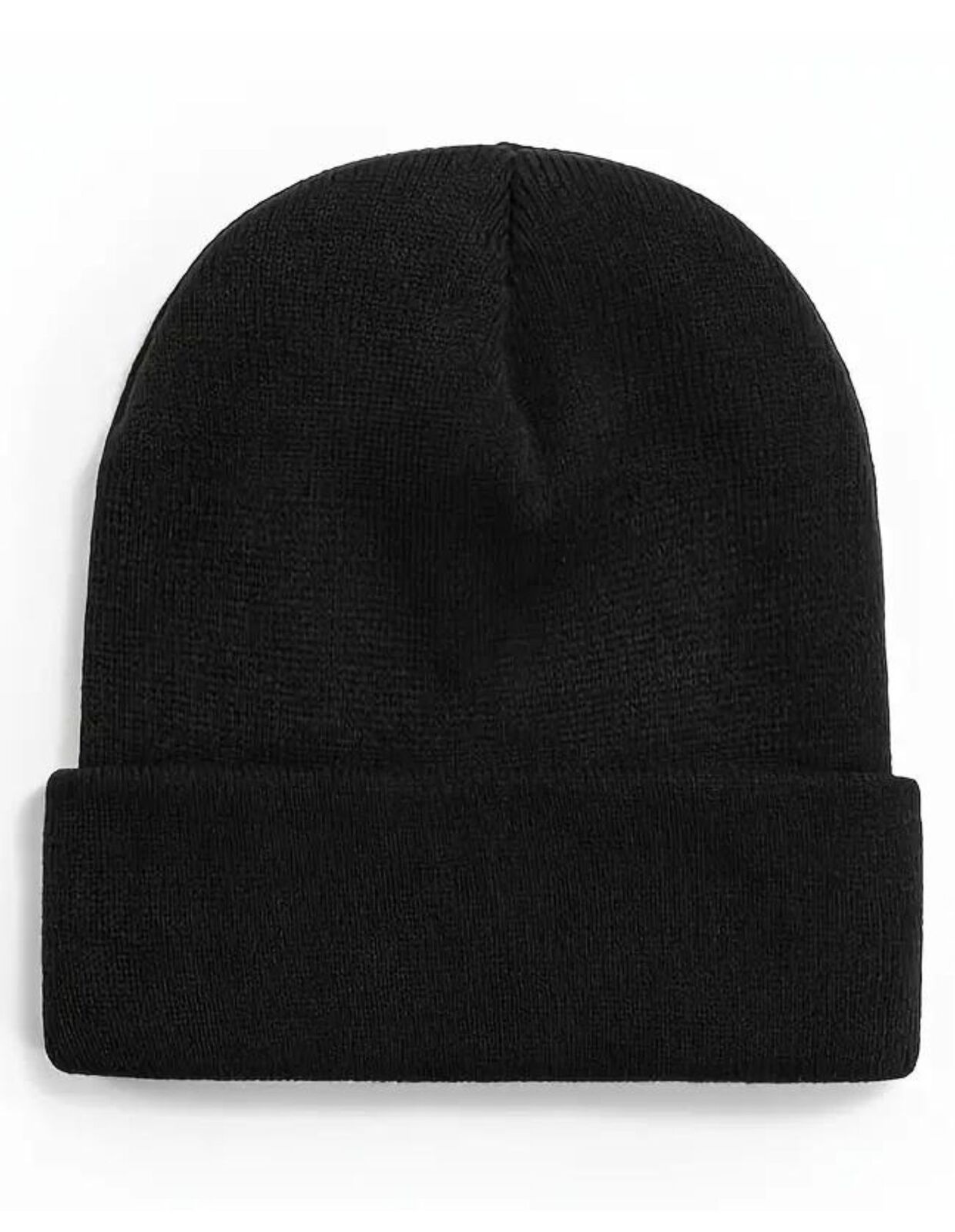 PLAIN BEANIE Unisex Mens Womens Winter Warm Hat Ski Cap Knit One Size - Black-0