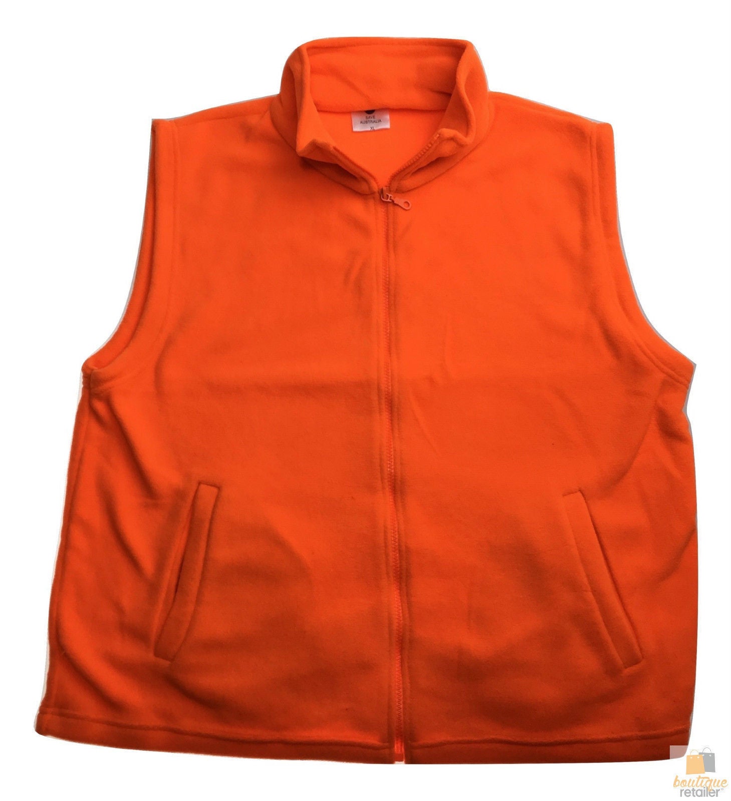 PLAIN HI VIS Polar Fleece Vest Full Zip Safety Workwear High Visibility Fleecy-3