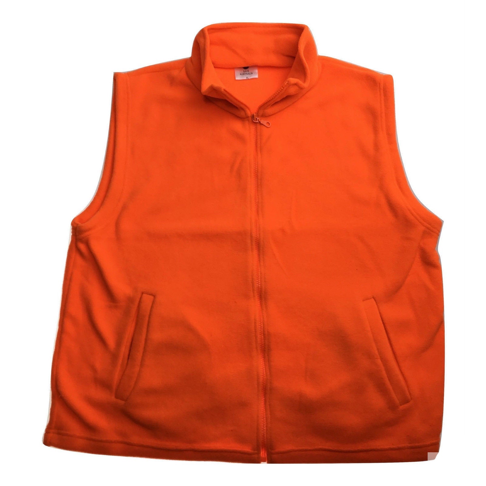 PLAIN HI VIS Polar Fleece Vest Full Zip Safety Workwear High Visibility Fleecy-5
