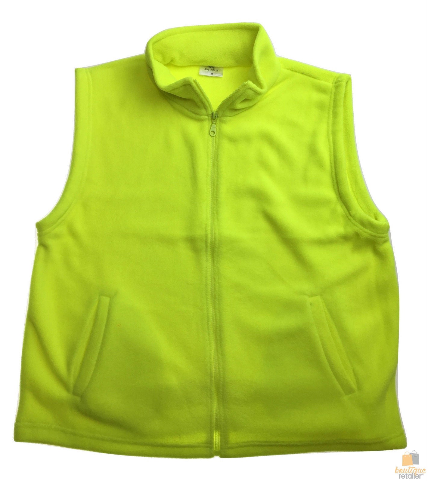 PLAIN HI VIS Polar Fleece Vest Full Zip Safety Workwear High Visibility Fleecy-10