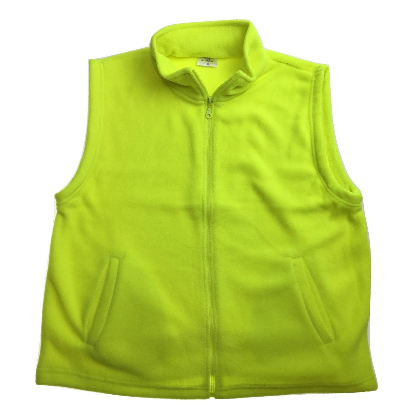 PLAIN HI VIS Polar Fleece Vest Full Zip Safety Workwear High Visibility Fleecy-8