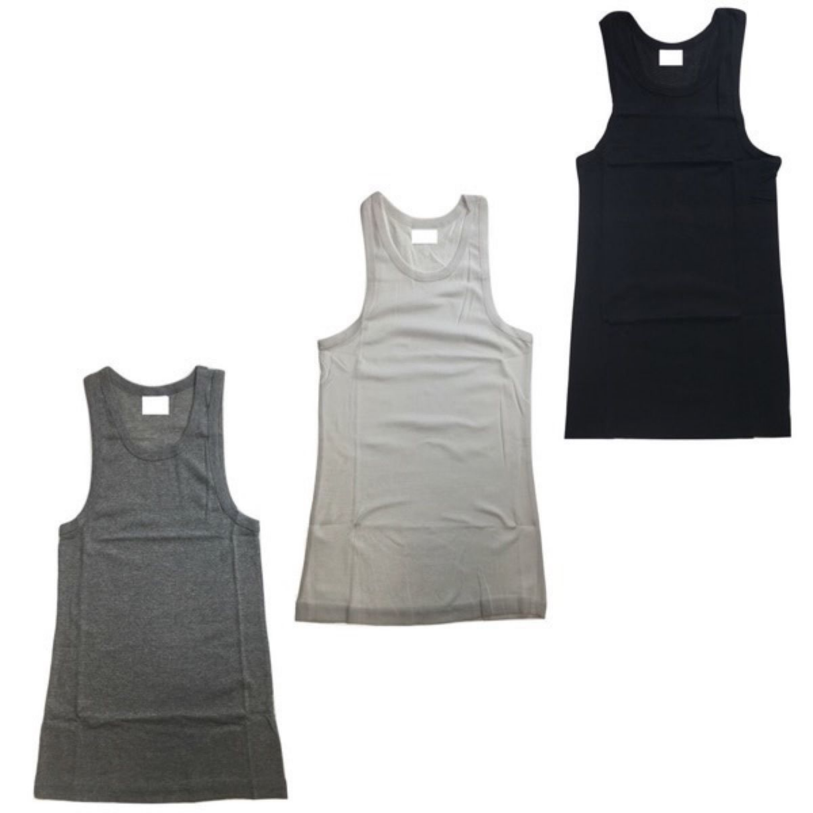 Mens 100% Cotton Plain Singlet Tank Top - Basic Slim Gym Top-0